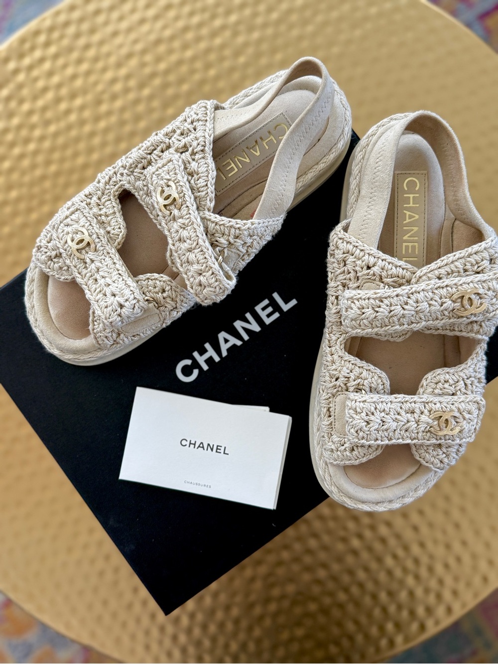 CHANEL SS25 l Crochet Dad Sandals l 38 l GHW